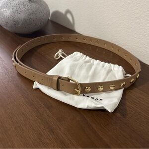 Freda Salvador Gold Studded Brown Belt